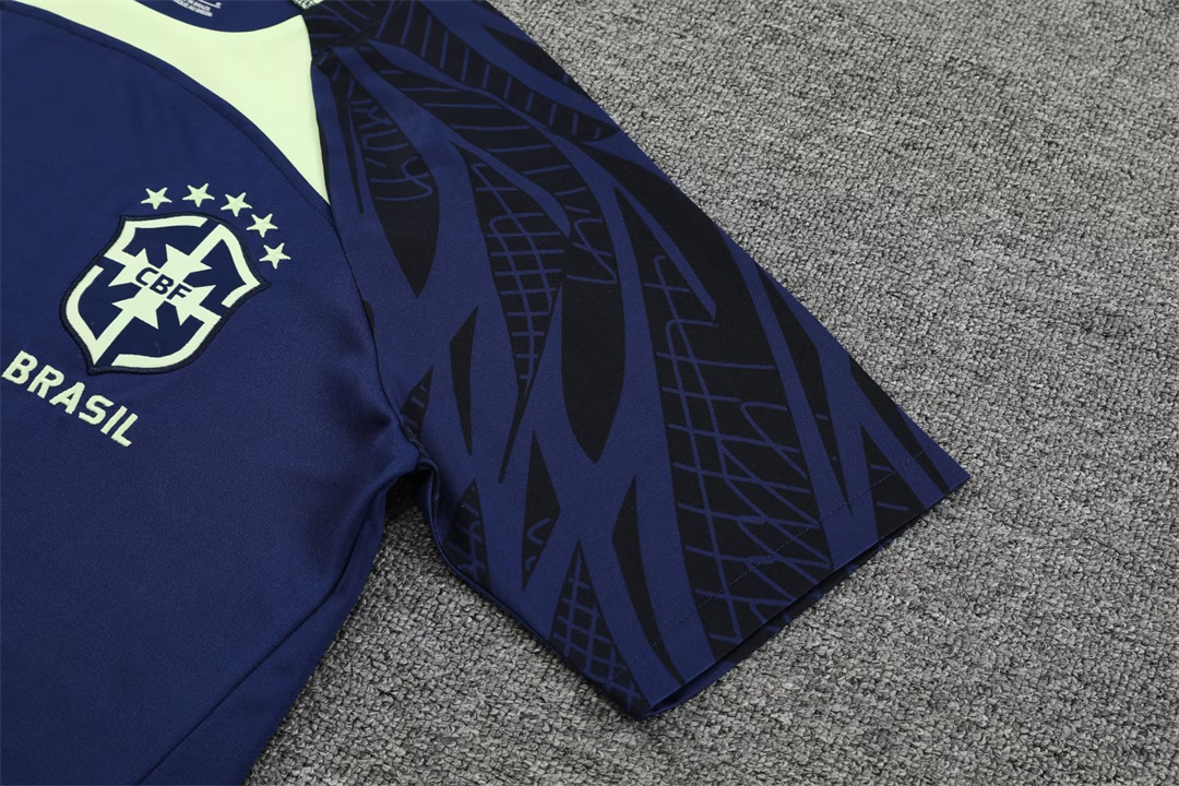 2022 Brazil Training Jersey Blue 4