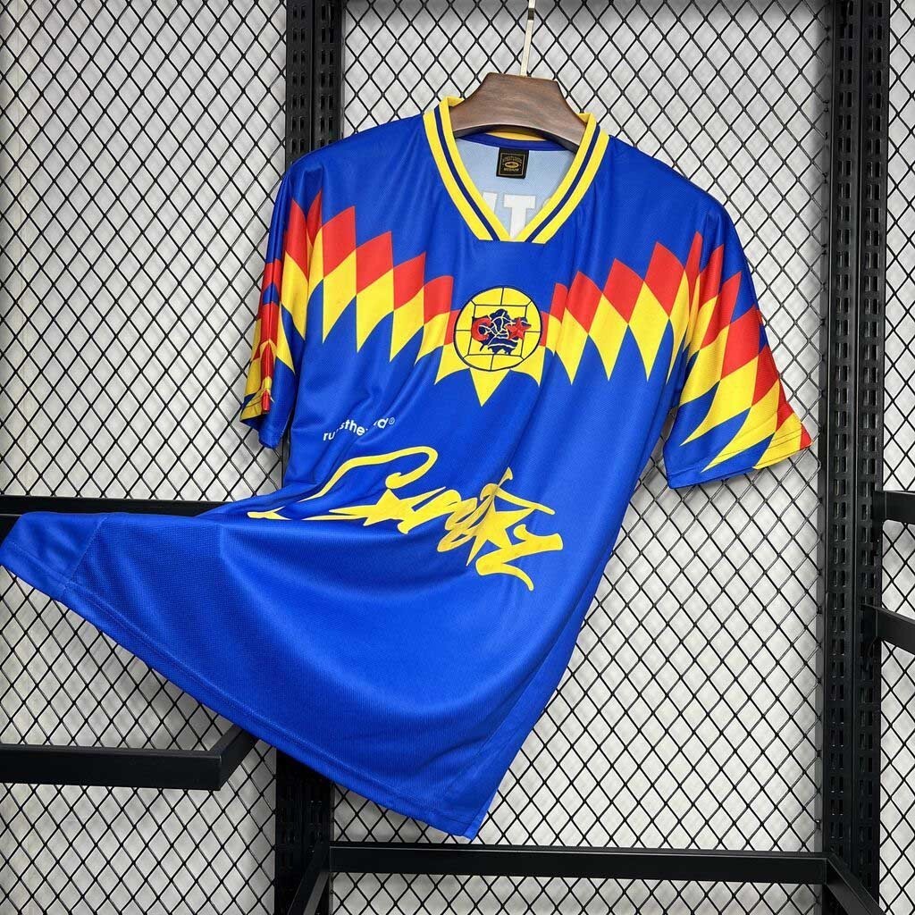 95-96 Club America RTW Blue Retro Kit Vintage Shirt Sport AAAAJersey Yupoo 5