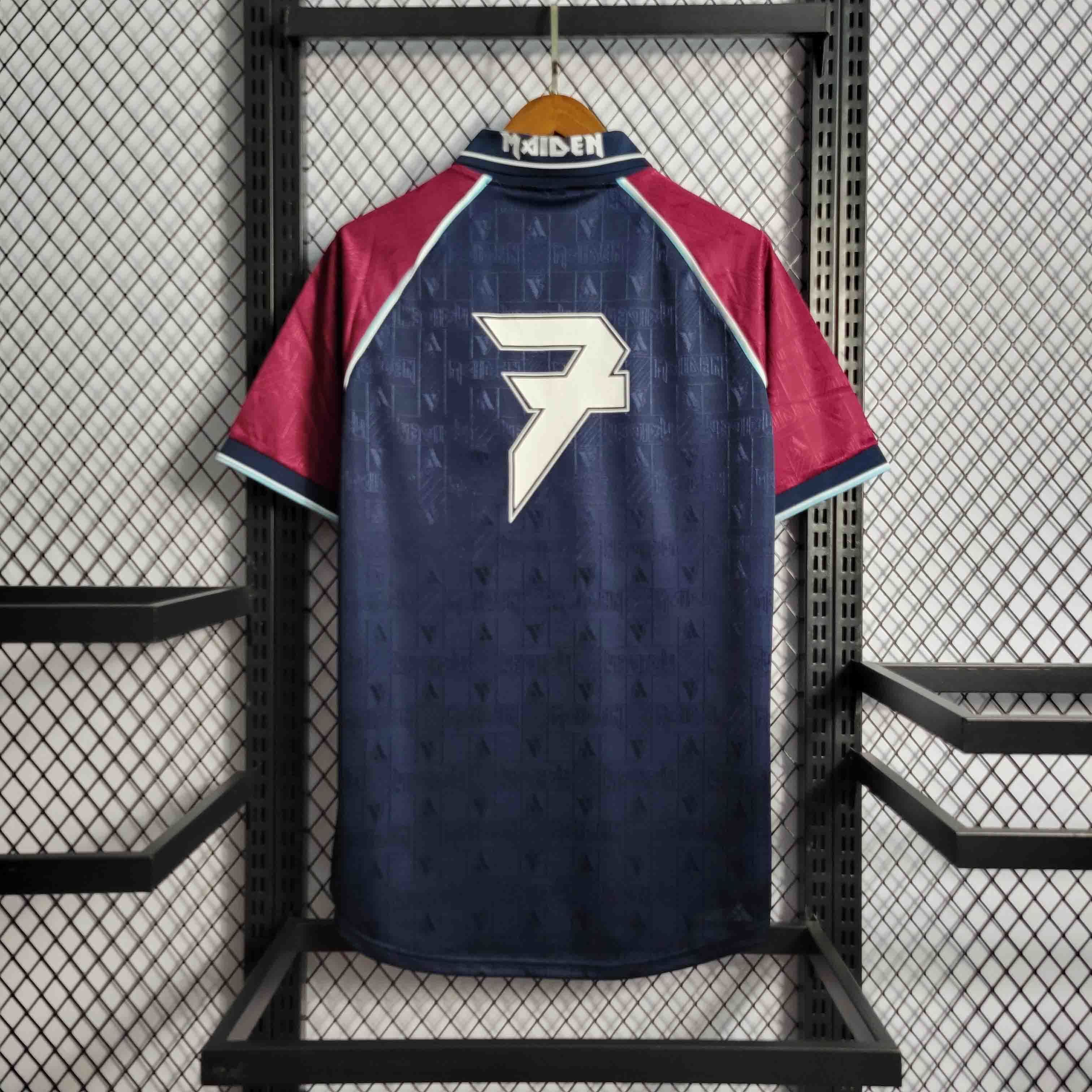 99-00 West Ham Iron Maiden Home Joint Board Retro Kit Vintage Shirt 6