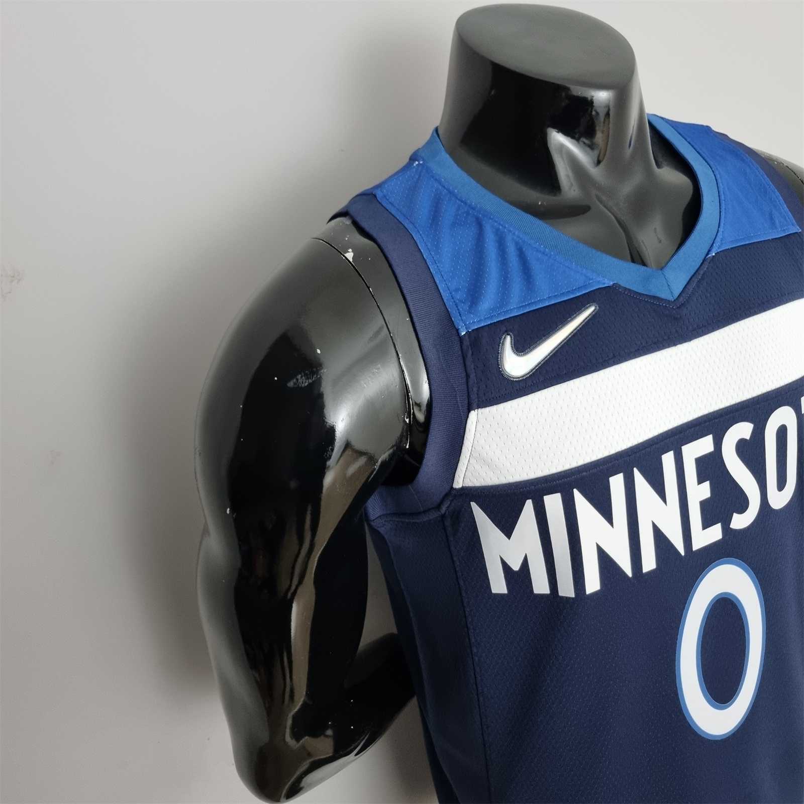 75th Anniversary Minnesota Timberwolves Russell #0 Royal Blue NBA Jersey 6