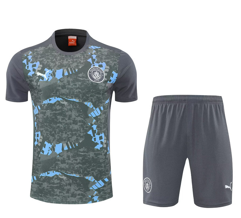 25-26 Manchester City Grey Training Kits Football Tracksuits 3