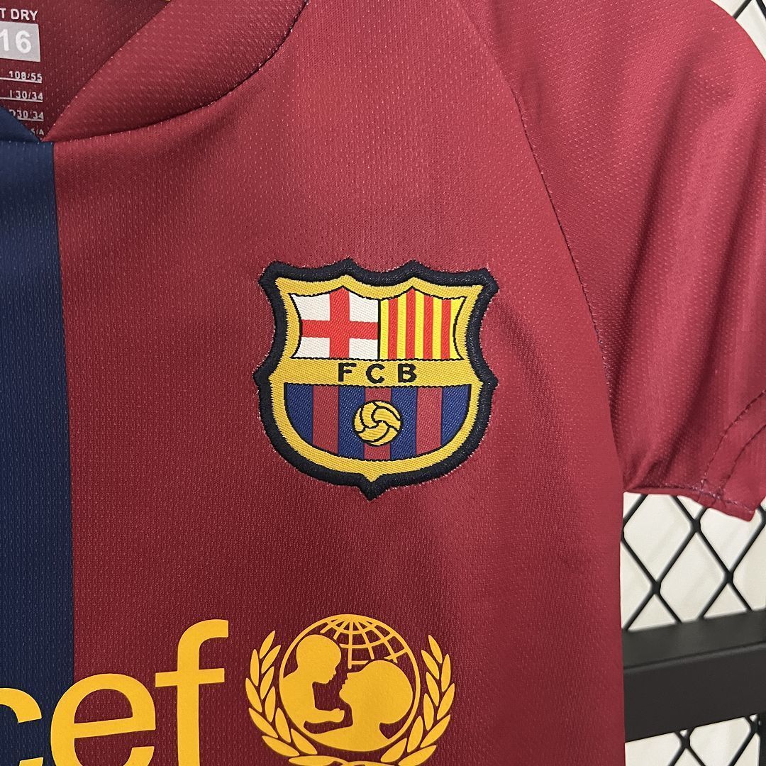 08-09 Barcelona Home Retro Kids Kits Football Jerseys Yupoo 1