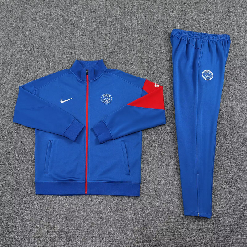 25-26 PSG Blue Football Tracksuits Long Jacket Suits 1