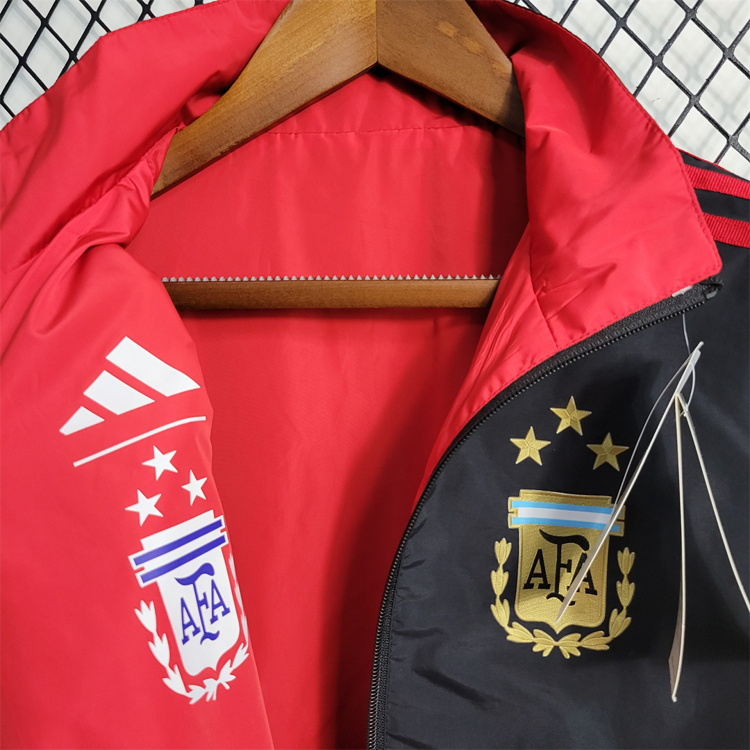 2024 Argentina Red and Black Reversible Windbreaker Double-Sides Jacket Supllier Yupoo 7