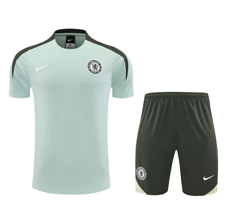 25-26 Chelsea Light Green Training Kits Football Tracksuits 3