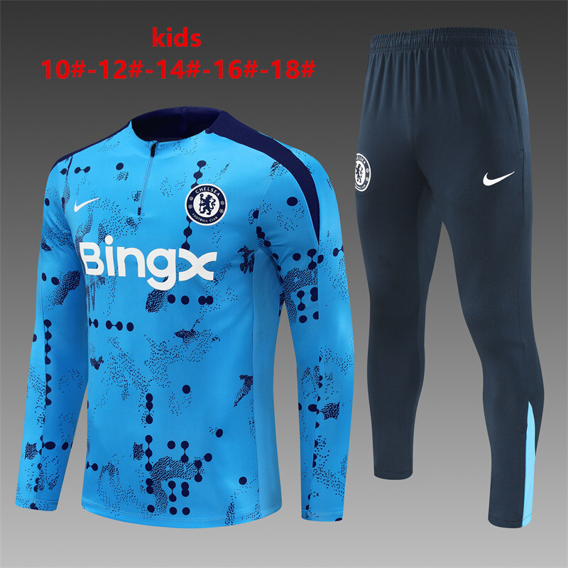 24-25 Chelsea Kids Long Sleeve Training Suit Football Shirts-1