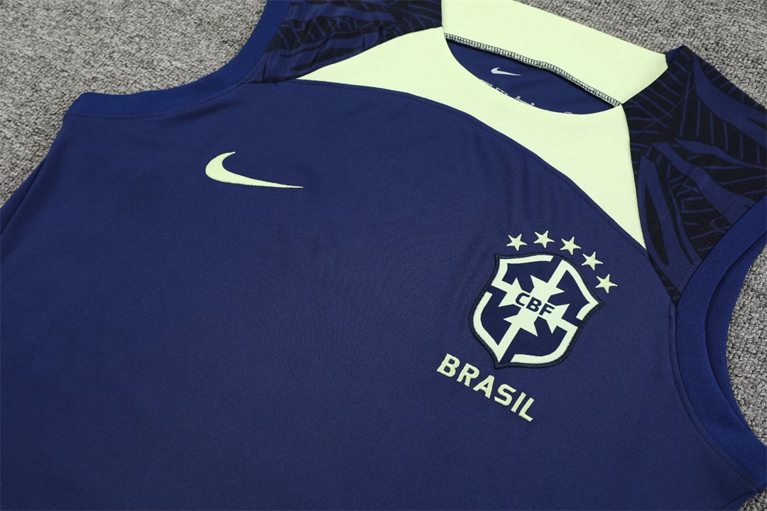 2022 Brazil vest Training Jersey blue 6