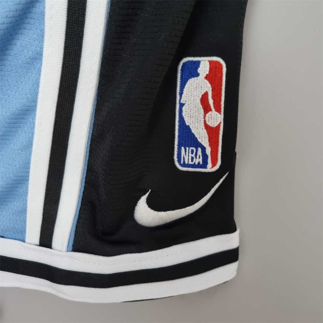 2022 Memphis Grizzlies NBA US Training Shorts Blue Black 3
