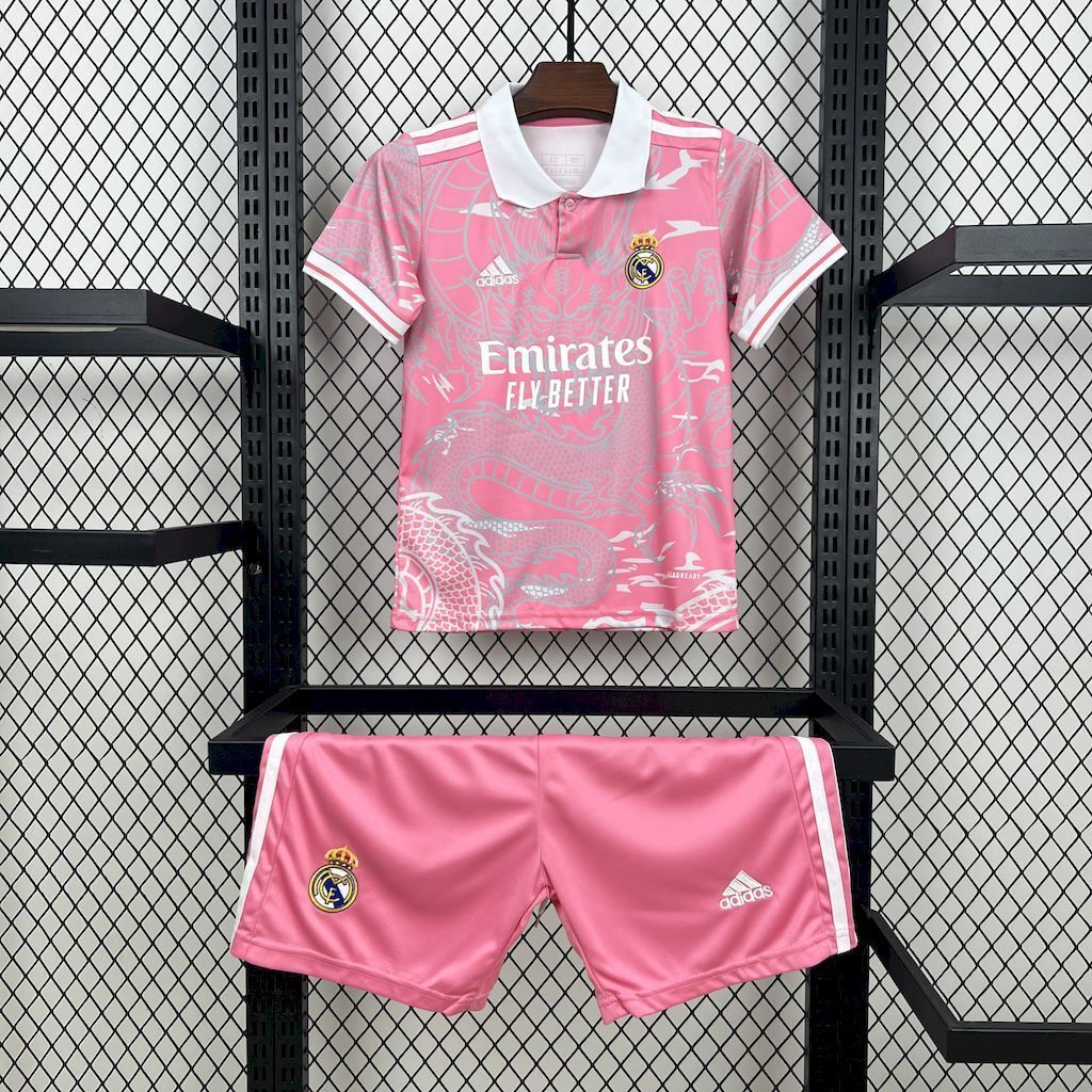 23-24 Real Madrid Pink Dragon Special Edition Kid Kits Youth Apparels AAAAJersey Wholesale Yupo