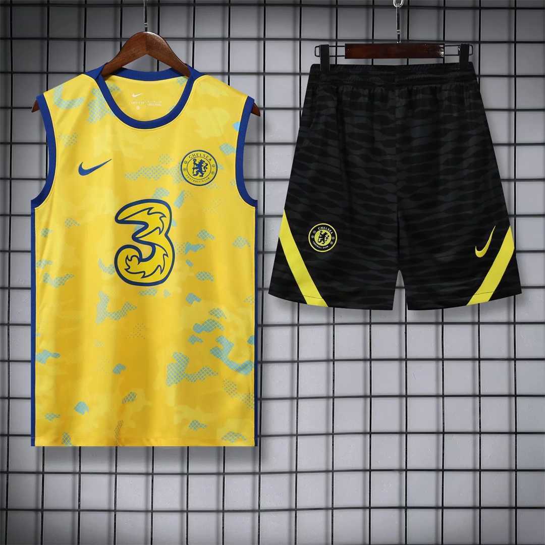 22-23 Chelsea vest training suit kit yellow 13