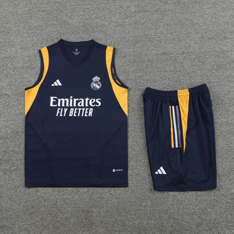 23-24 Real Madrid Training Suits Navy Vest Kit Soccer Jerseys Yupoo 2