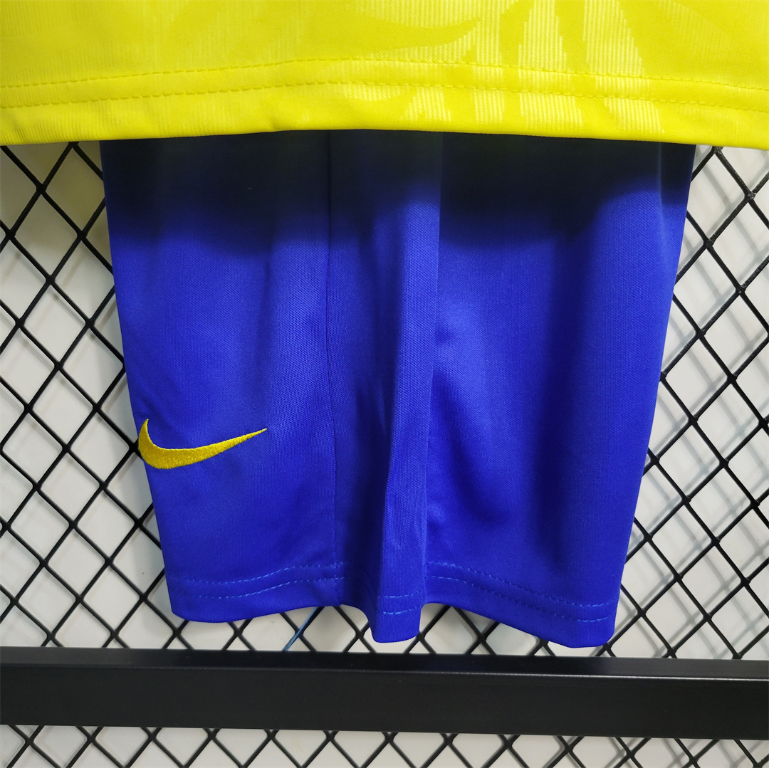 23-24 Brazil home kids kit size 16-28 futbol shirts 2