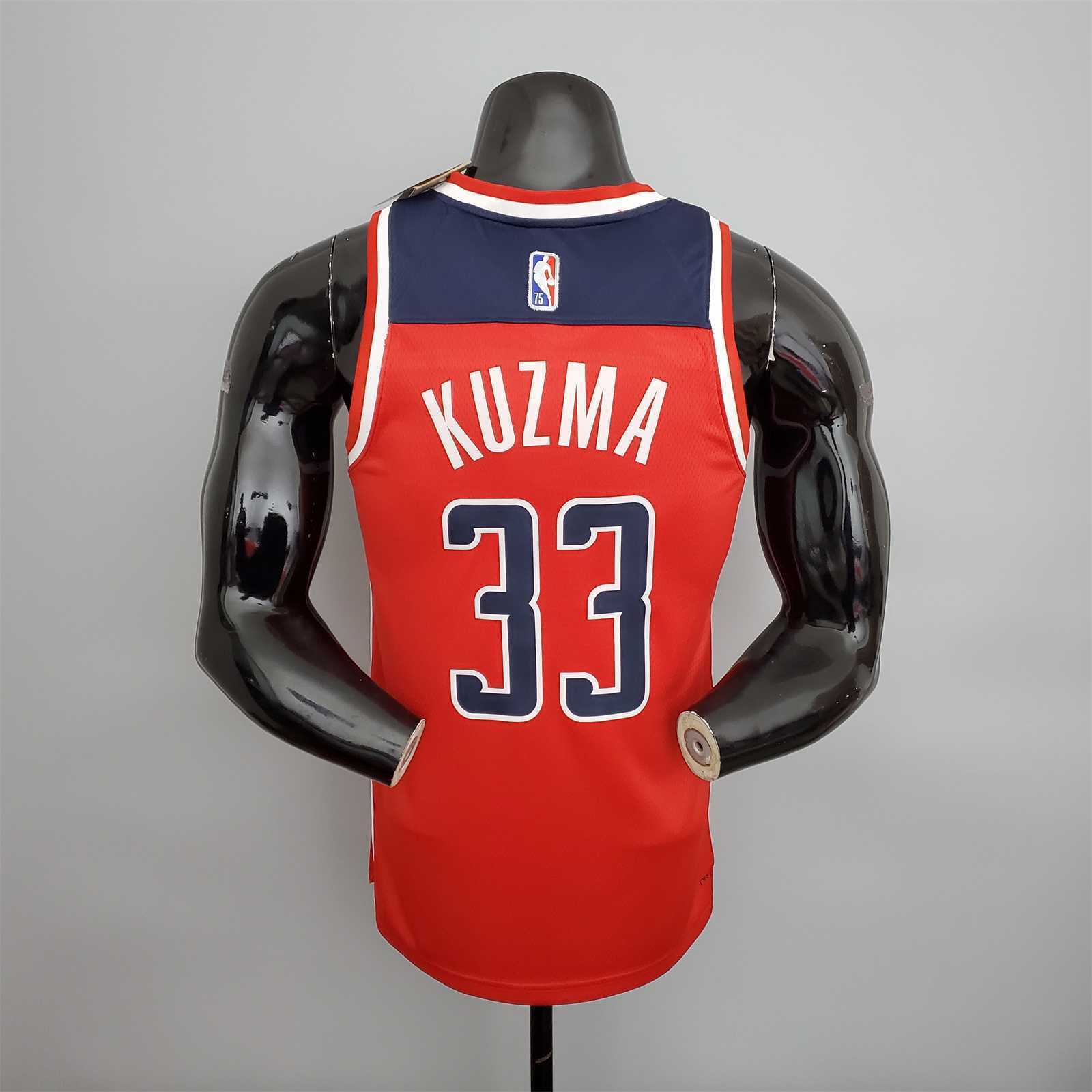 75th Anniversary Kuzma #33 Wizards Red, White and Blue 7