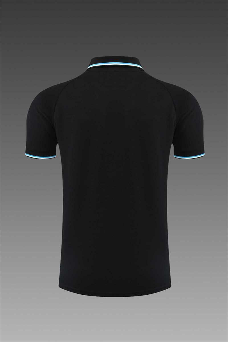 Polo Marseille black with grey-stripe 3
