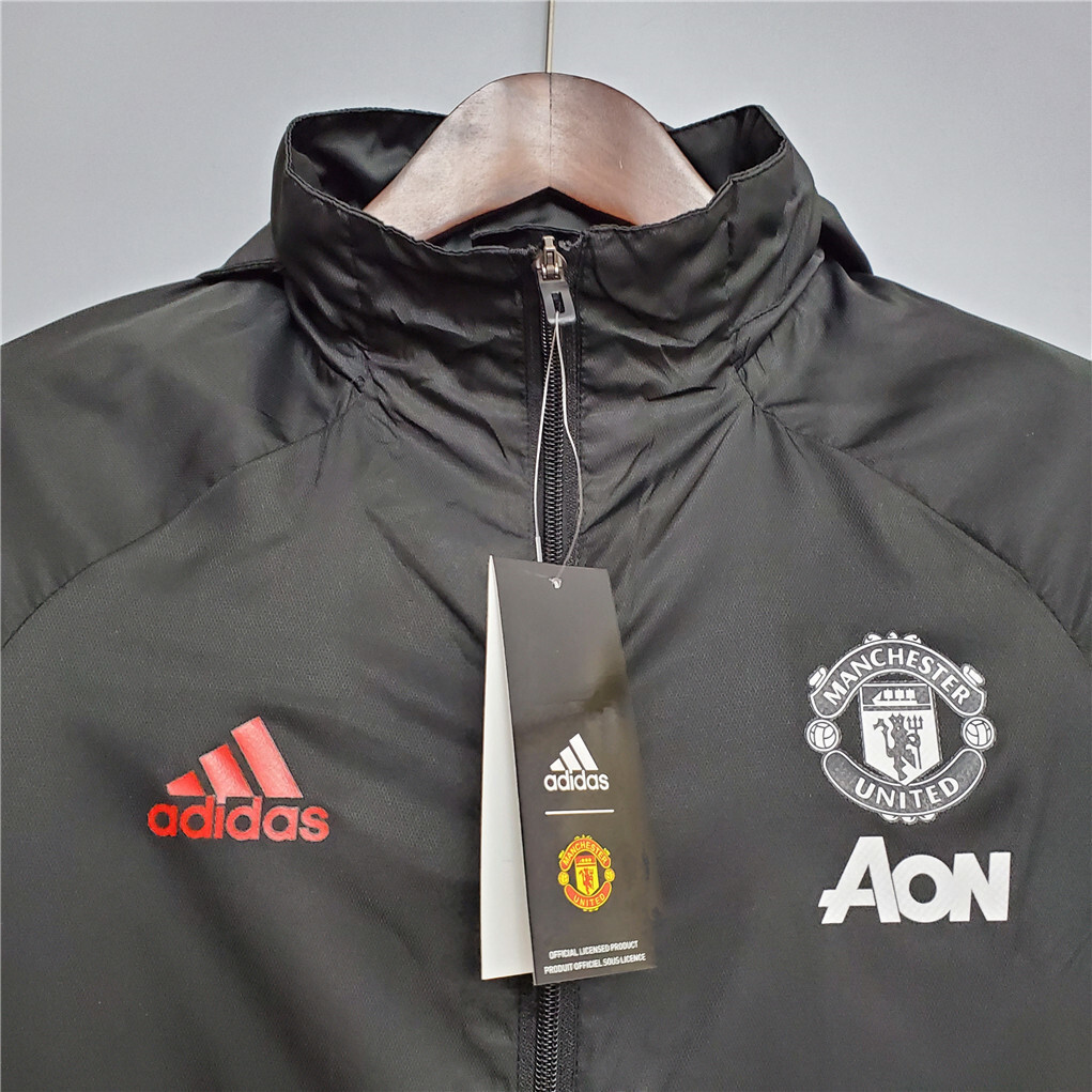 20-21 Manchester United blackwhite red edge windbreaker 3