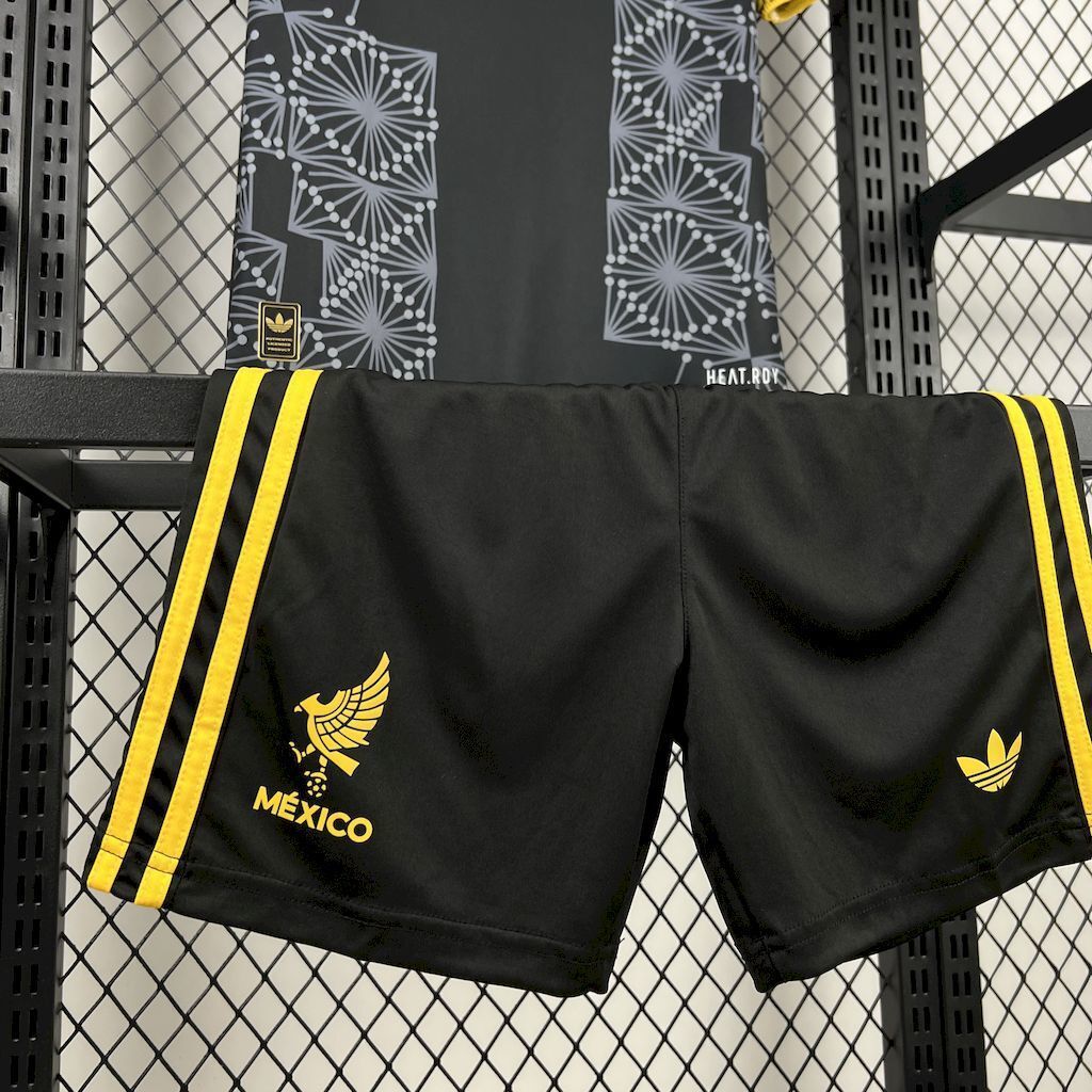 2025 Mexico Gold- Black Kids Kit Youth Apparels Soccer AAAAJersey Yupoo 6
