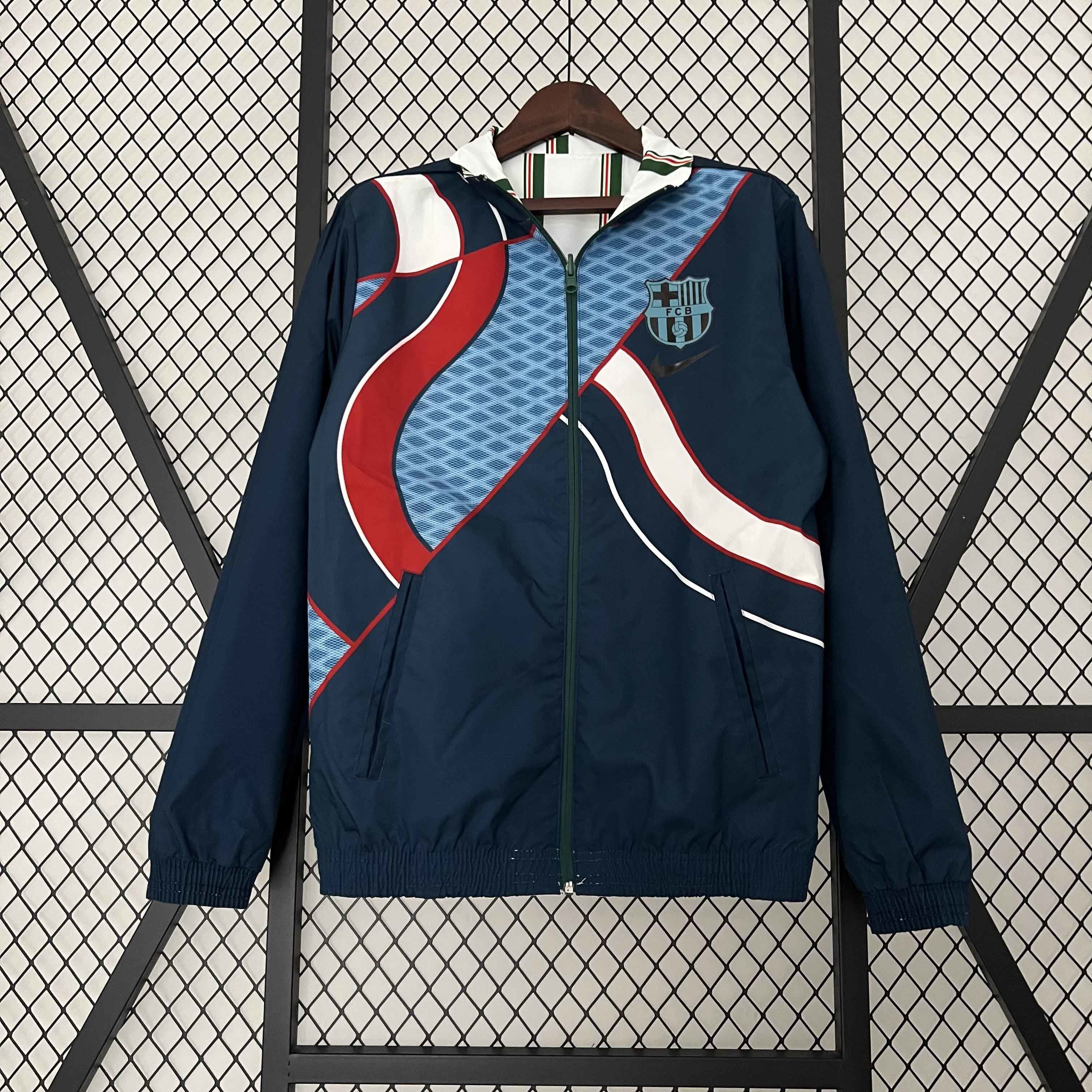 23-24 Barcelona Reversible Windbreaker Double-Sides Jacket Soccer Jerseys For Sale 1