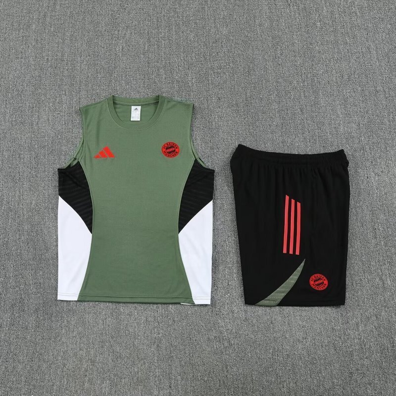 25-26 Bayern Munich Green&Black Training Kits Football Vest Suits 2