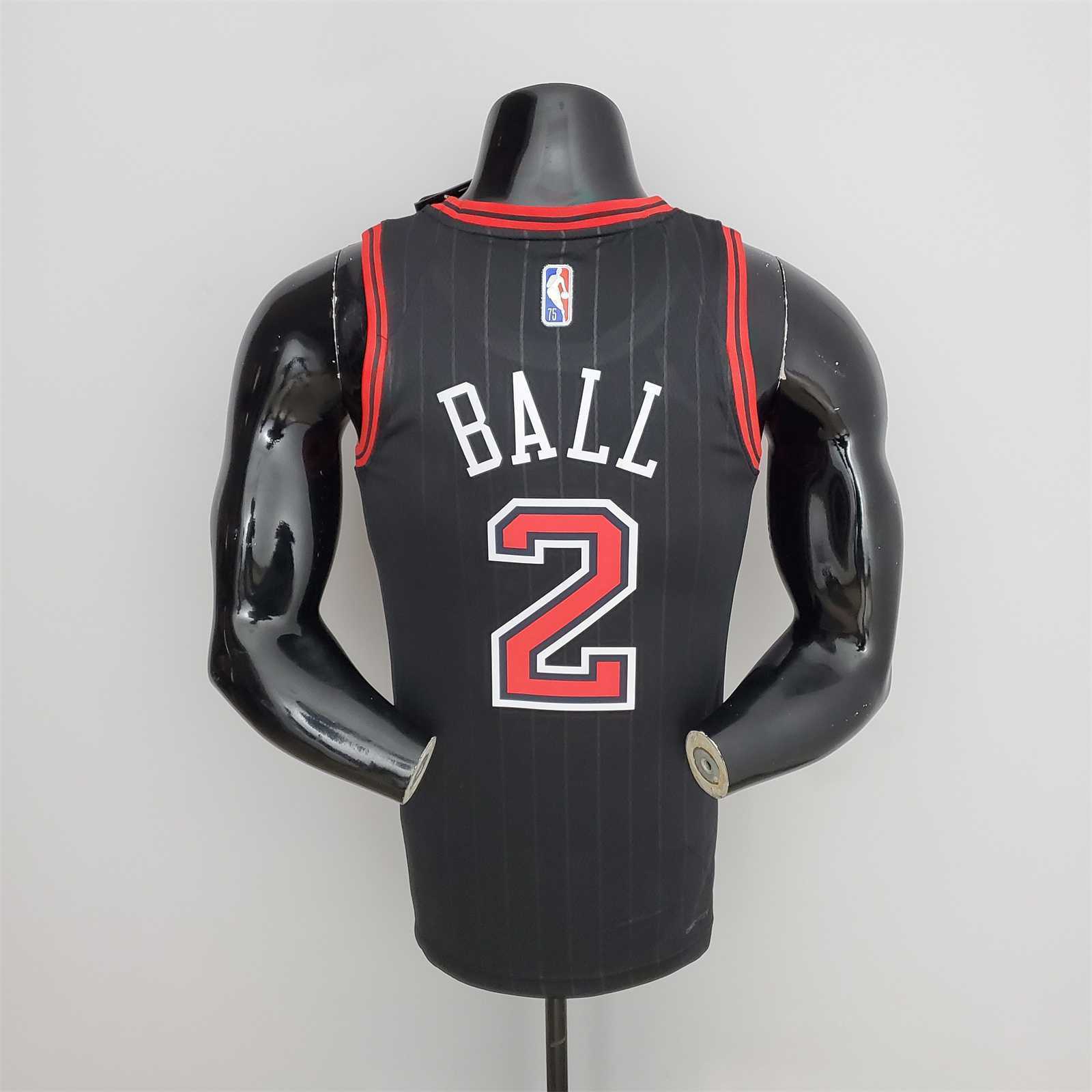 75th Anniversary Ball #2 Bulls Flyers Black NBA Jersey 3