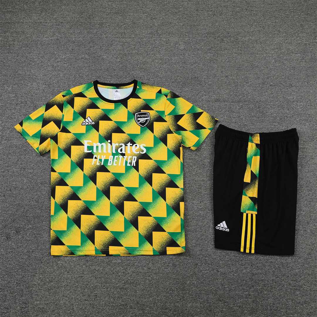 22-23 Arsenal Training Suit Short Sleeve Kit Yellow Camo 9