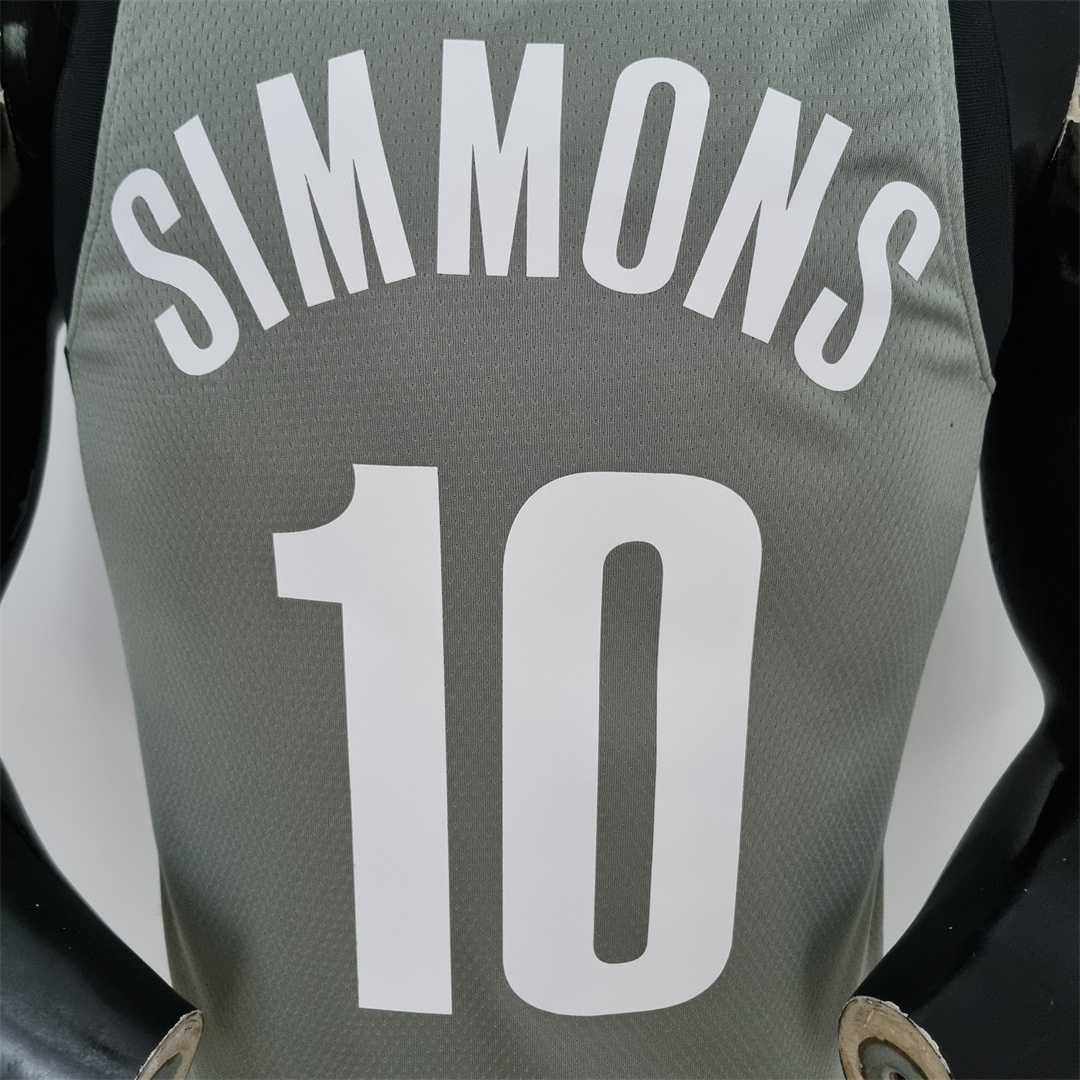 75th Anniversary Simmons #10 Brooklyn Nets City Edition Gray NBA Jersey 8