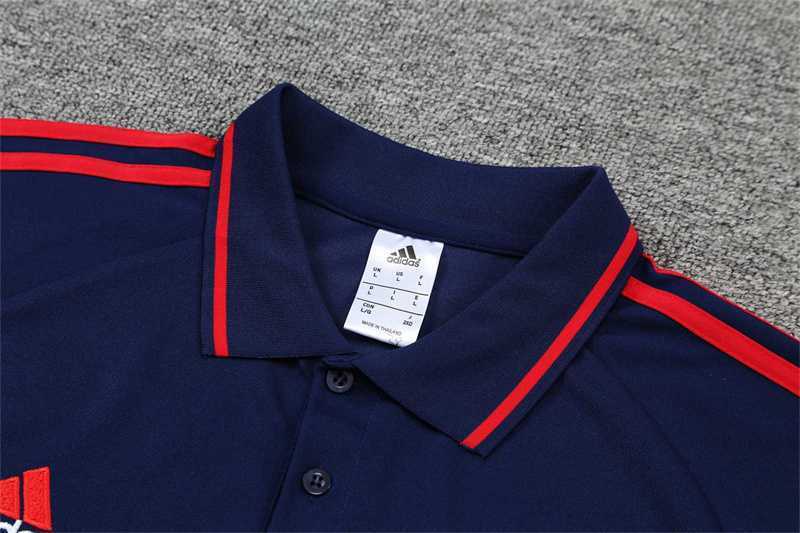 Polo Bayern sapphire blue and red three sides 6
