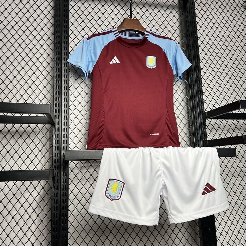 24-25 Aston Villa Home Kid Kits Youth Apparels Football AAAAJersey Yupoo 5