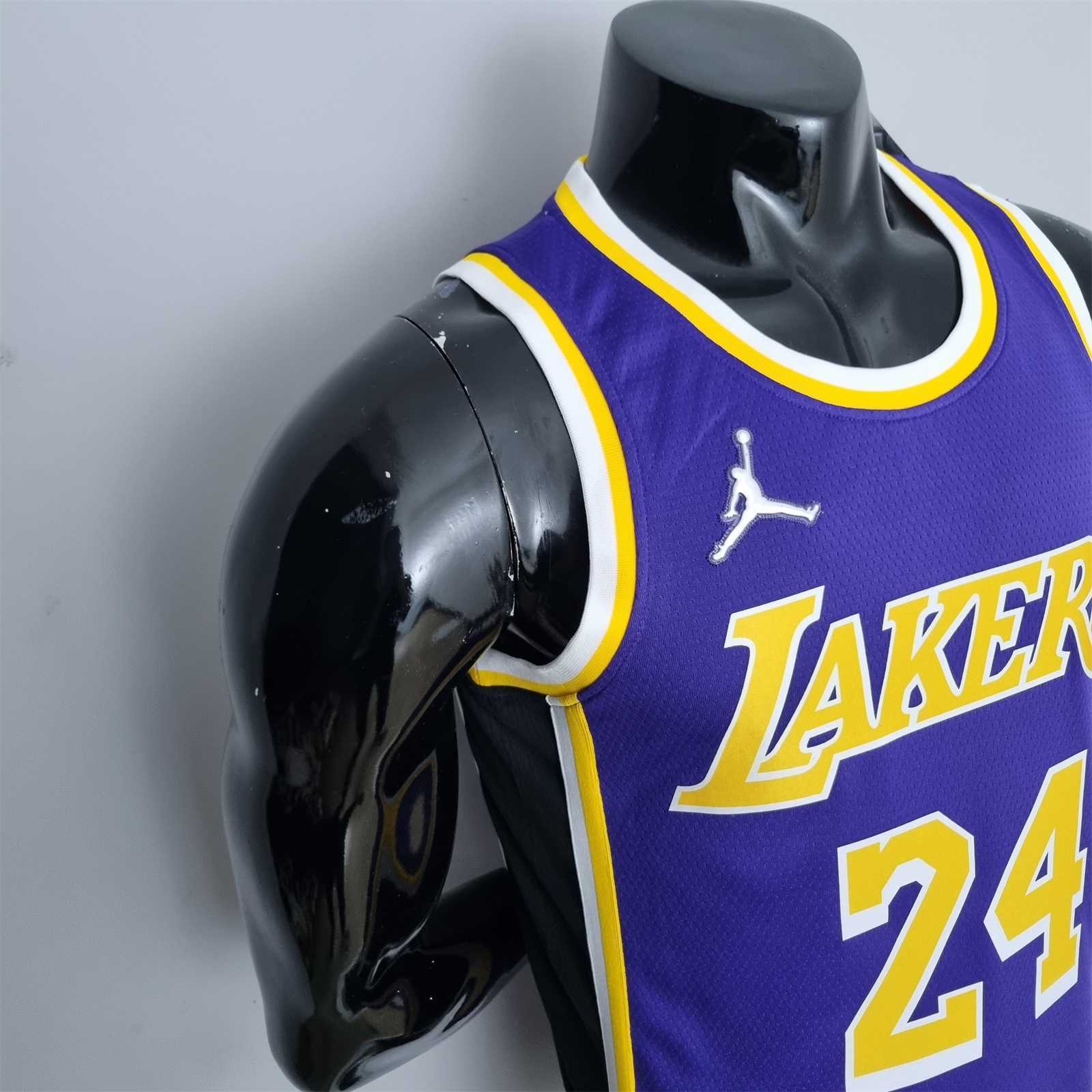 75th Anniversary BRYANT#24 Los Angeles Lakers Jordan Purple NBA Jersey 3
