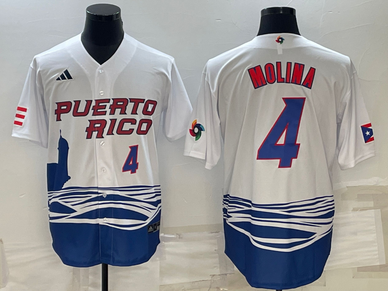 White Puerto Rico 2023 World Cup Baseball Jerseys 42