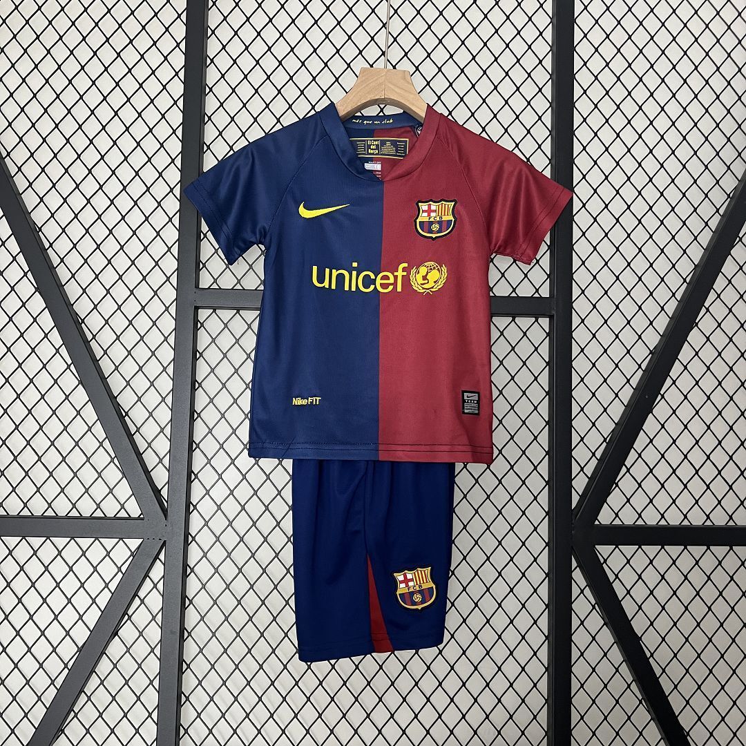 08-09 Barcelona Home Retro Kids Kits Football Jerseys Yupoo