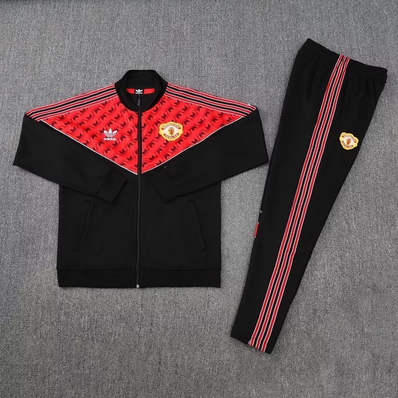 25-26 Manchester United Red&Black Football Tracksuits Long Jacket Suits 1
