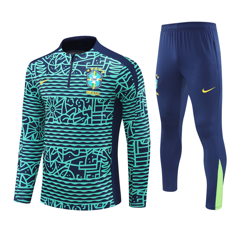2024 Brazil Long Sleeve Training Suit Football Shirts