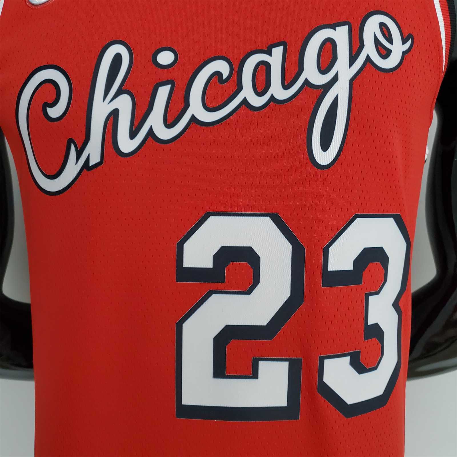 75th Anniversary 2022 Season Chicago Bulls JDRDAN#23 City Edition Red NBA Jersey 8