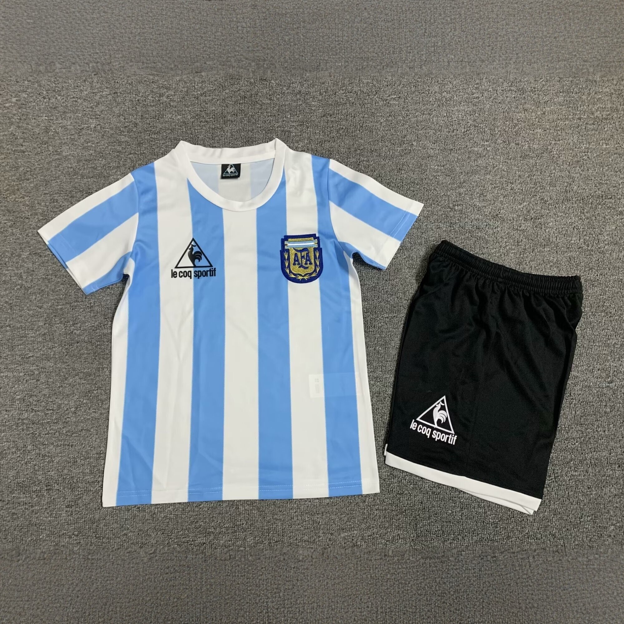 1986 Argentina Home Retro Kids Kits Children Sets Football AAAAJerseys Yupoo 4