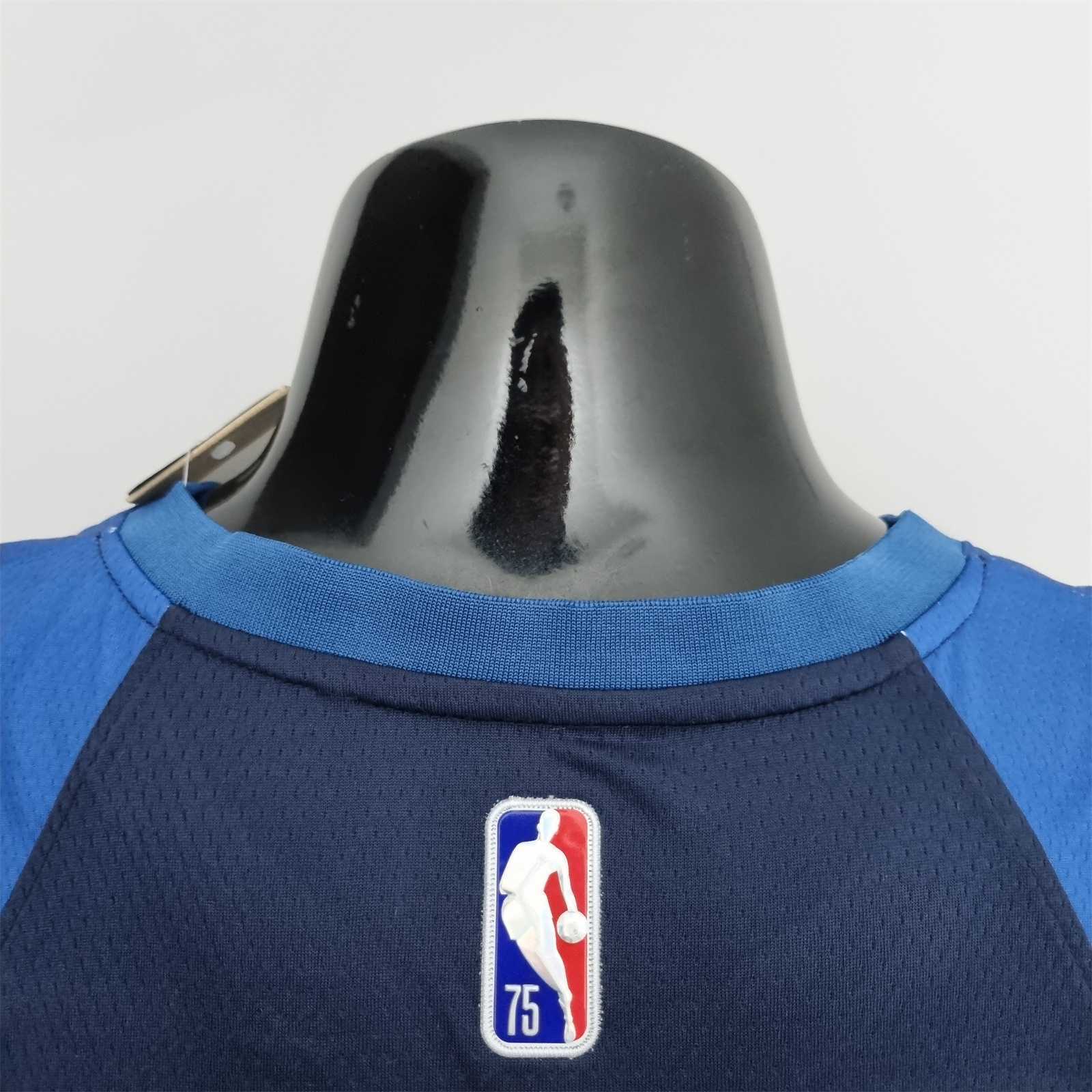 75th Anniversary Minnesota Timberwolves Wiggins #22 Royal Blue NBA Jersey 2
