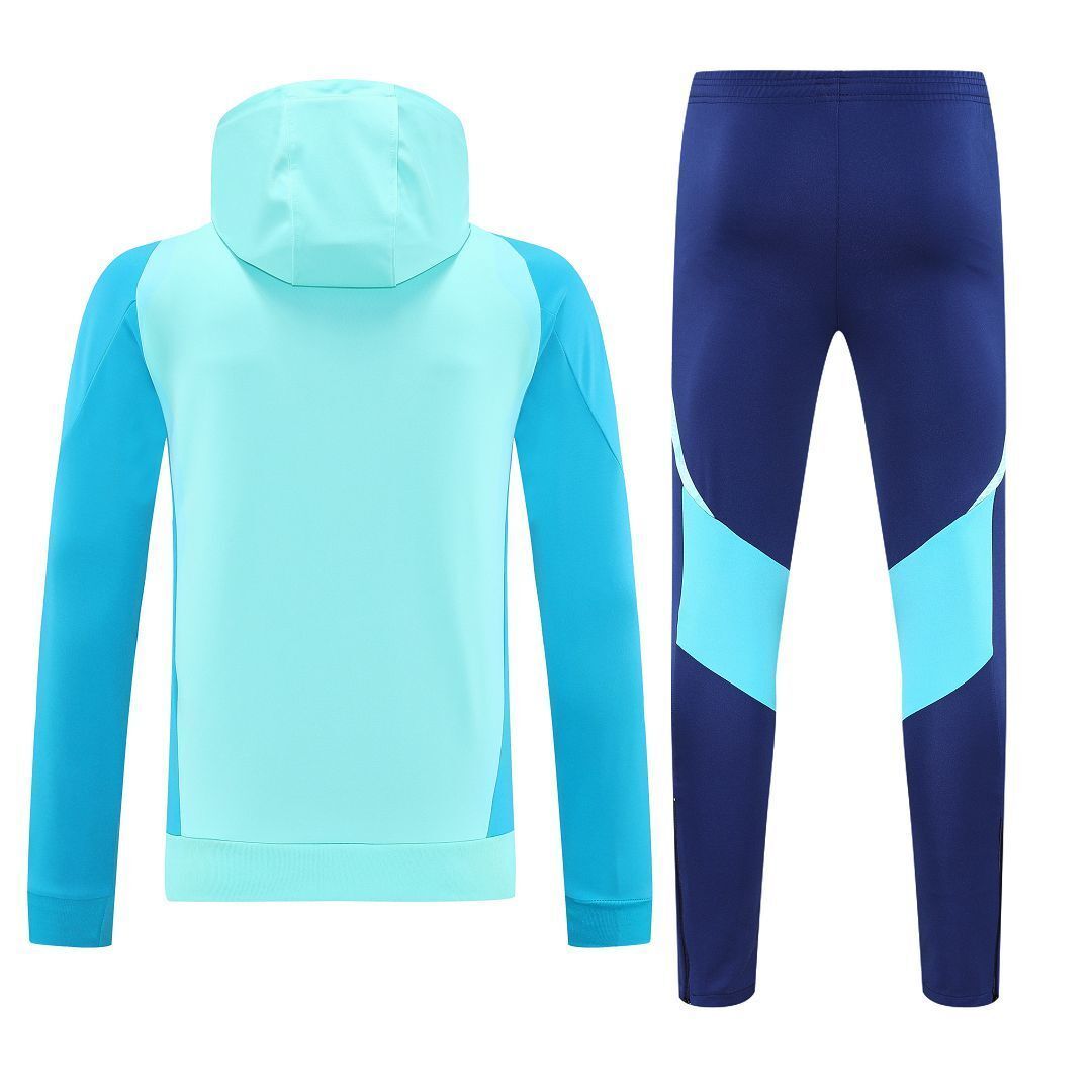 25-26 Flamengo Light Blue Football Training Kit Long Hoodie Tracksuits 2