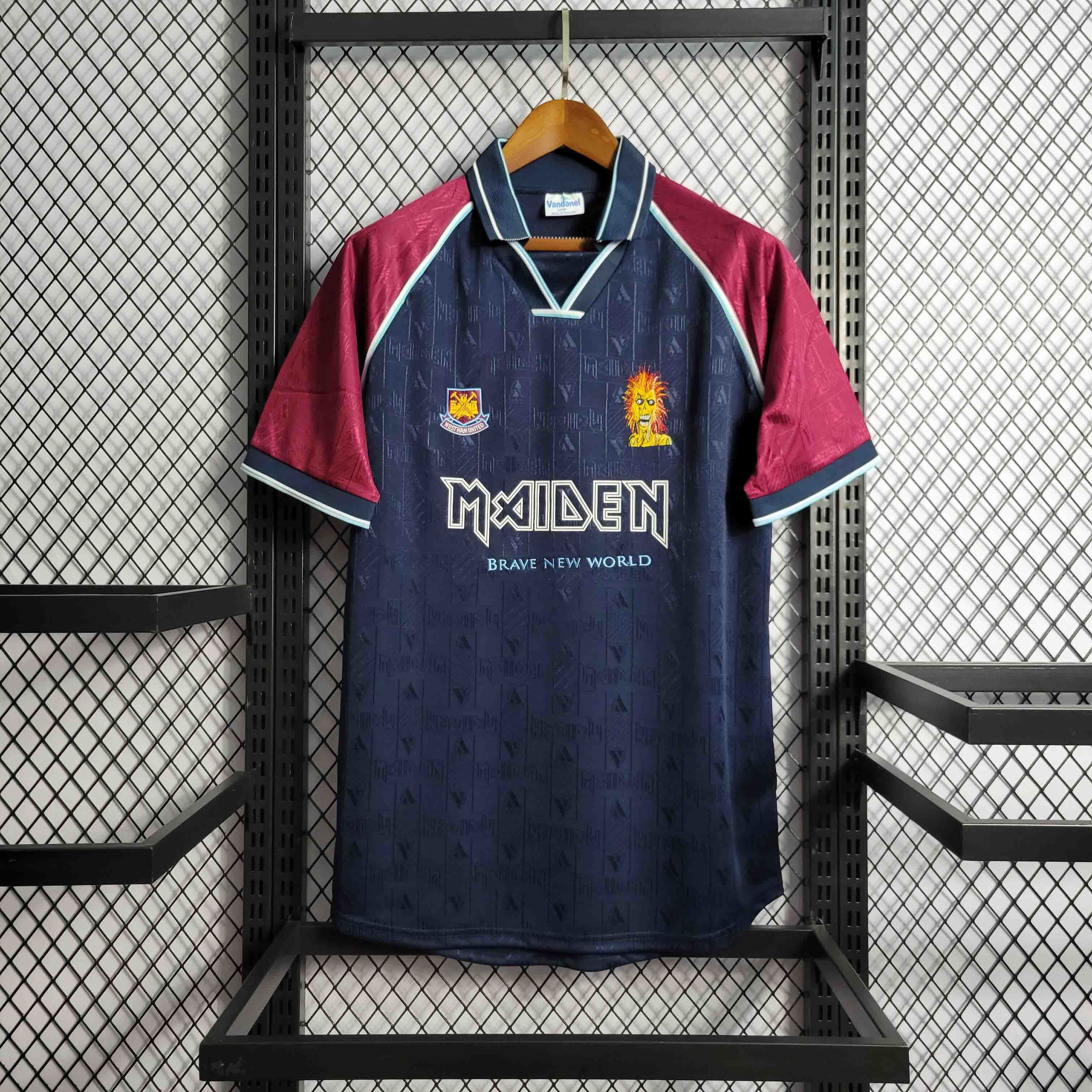 99-00 West Ham Iron Maiden Home Joint Board Retro Kit Vintage Shirt