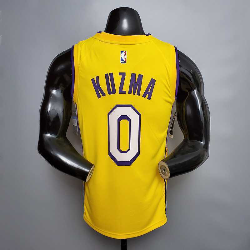KUZMA #0 Lakers V-neck City Edition yellow 7
