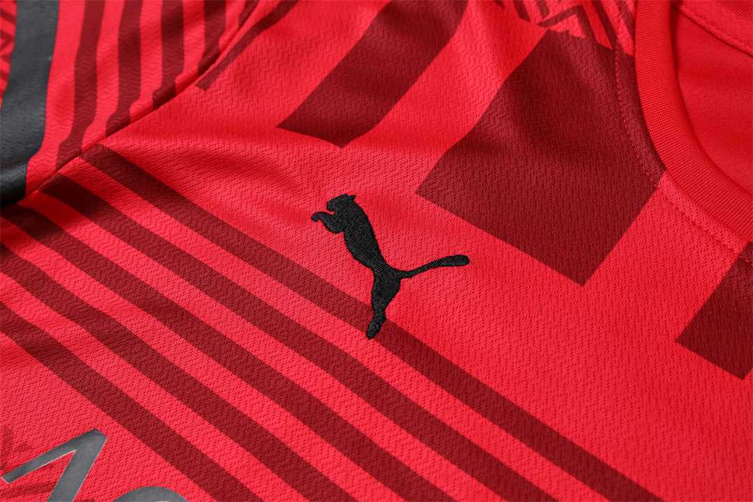 22-23 AC Milan Training Suit Short Sleeve Kit Red 3
