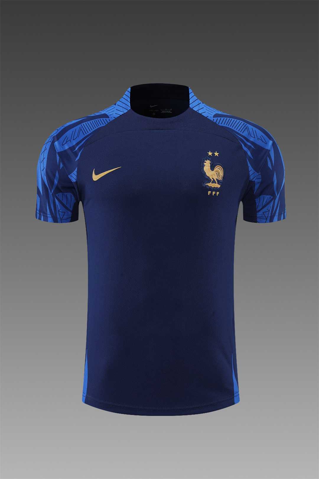 2022 France Training Suit Short Sleeve Kit Blue 3
