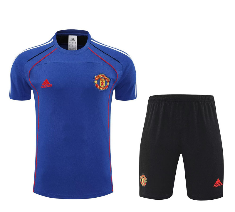 25-26 Manchester United Blue Training Kits Football Tracksuits 3