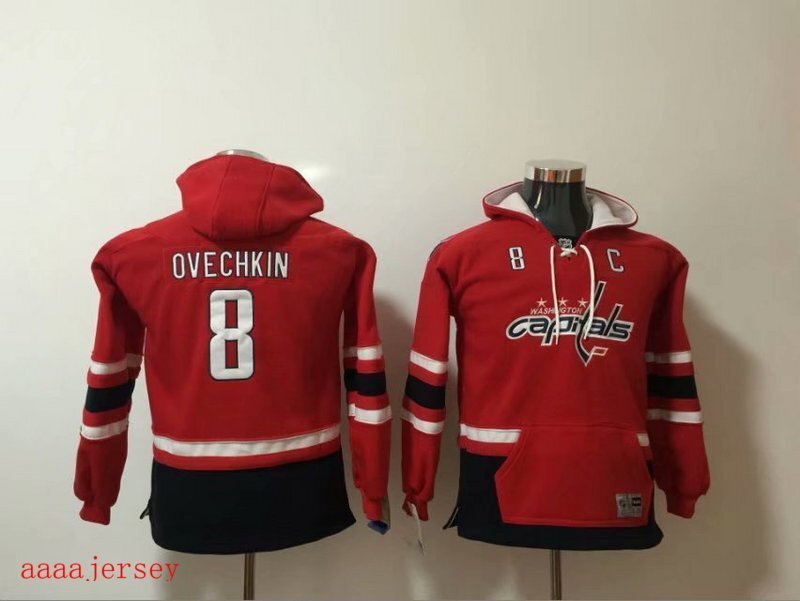 Washington Capitals kids hoodie ice hockey jersey SM-LXL 华盛顿首都队童装帽衫冰球服