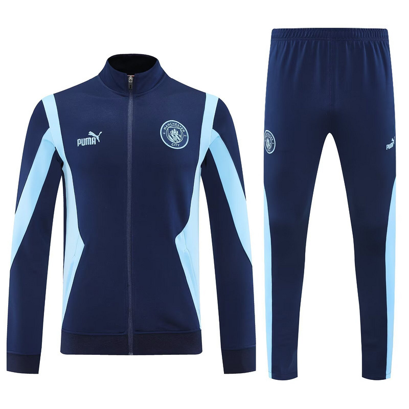 25-26 Manchester City Navy Football Tracksuits Long Jacket Suits 3