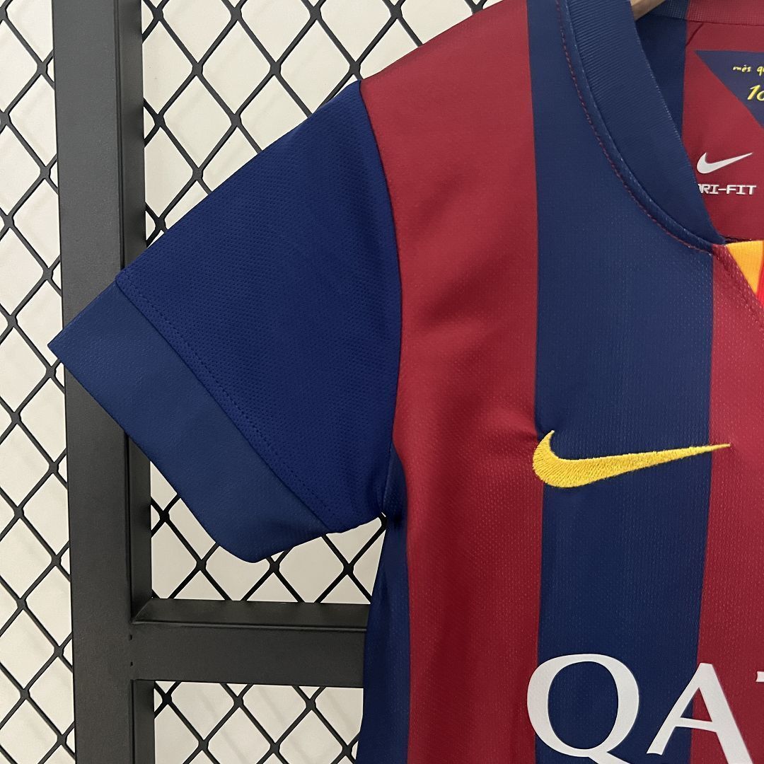 14-15 Barcelona Home Retro Kids Kit Size-16-28 Football Jersey Yupoo 1