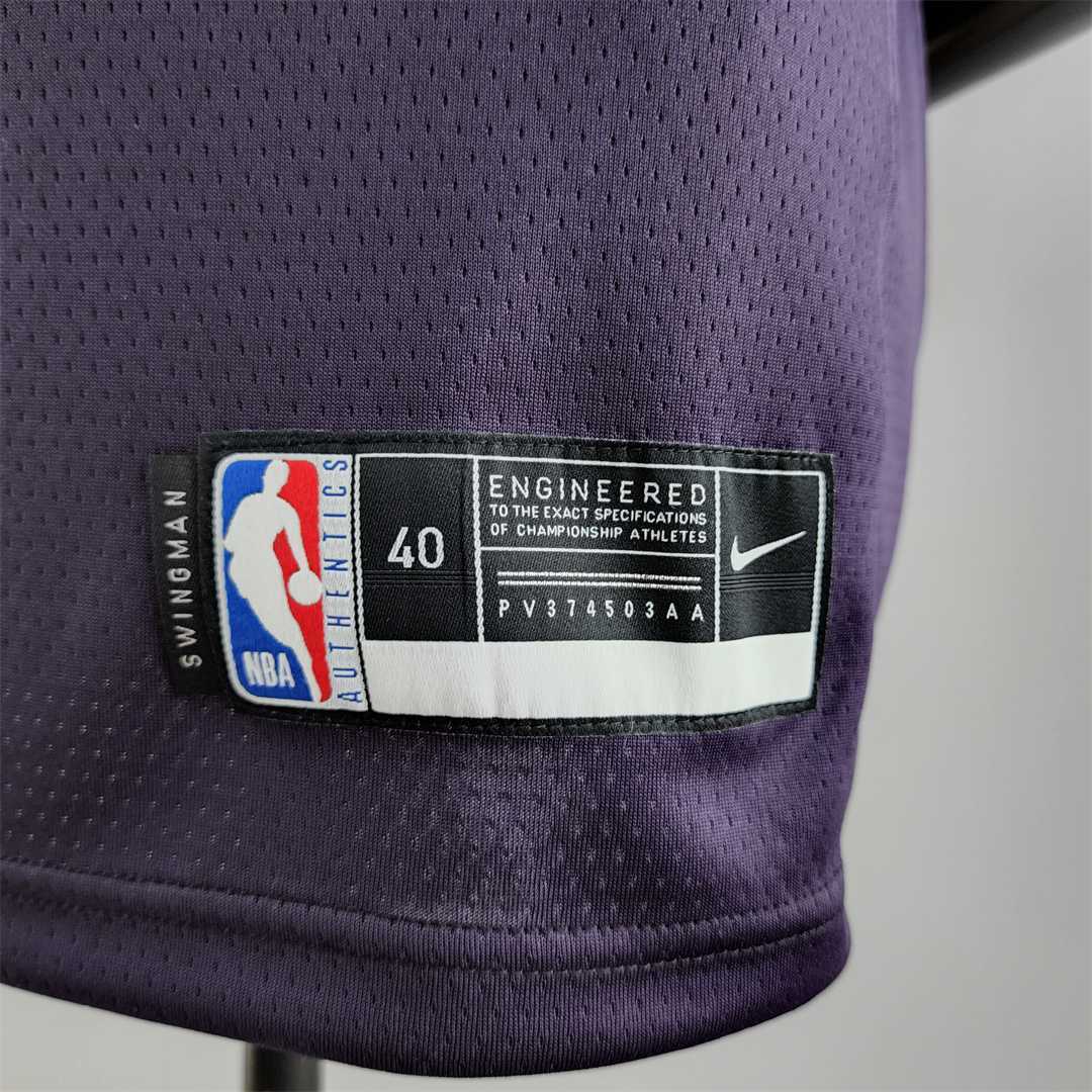 Minnesota Timberwolves EOWAROS#1 Black and Purple NBA Jersey 7