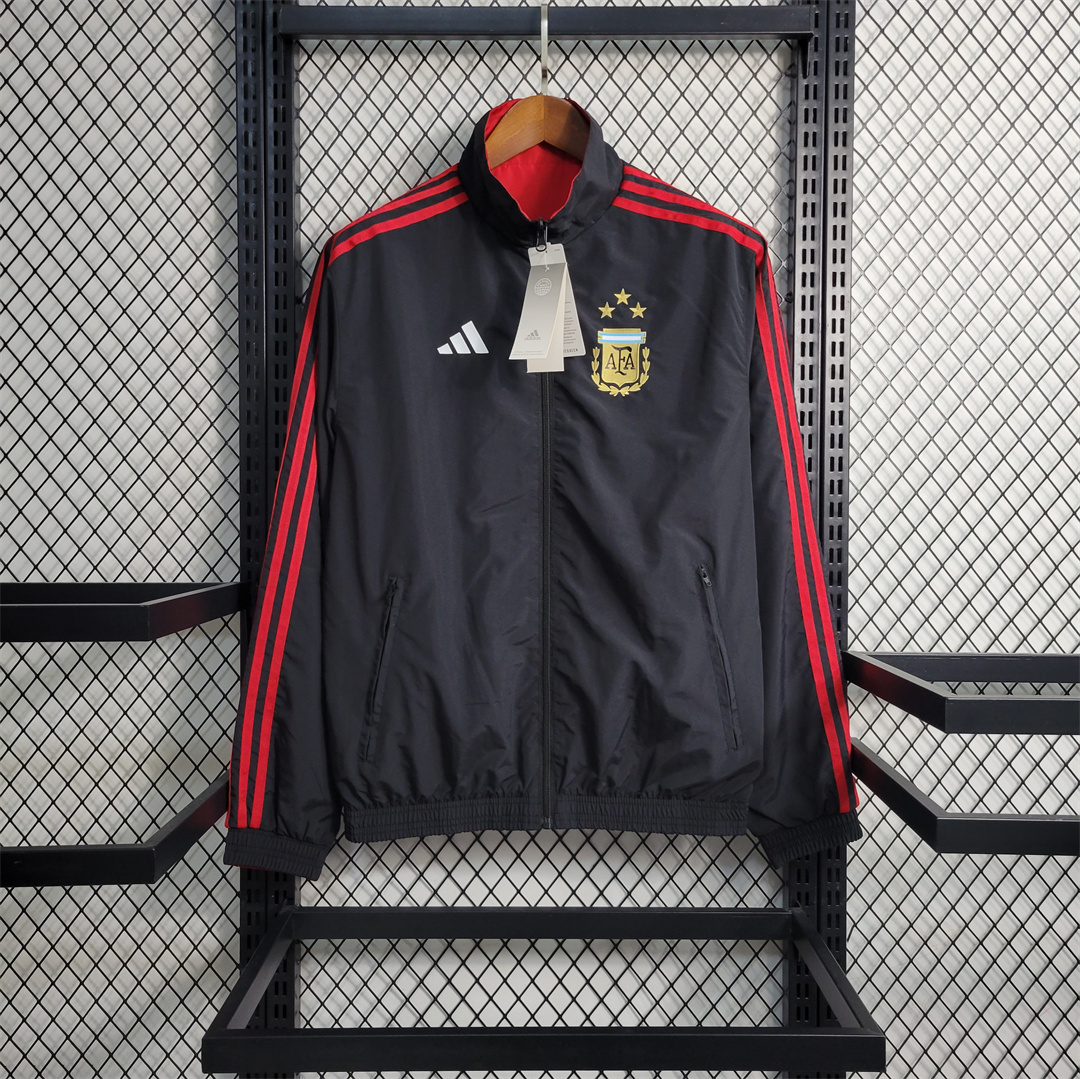 2024 Argentina Red and Black Reversible Windbreaker Double-Sides Jacket Supllier Yupoo 3