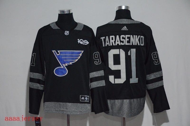 St. Louis Blues 100 anniversary ice hockey jersey M-3XL 圣路易蓝调队100周年纪念版冰球服