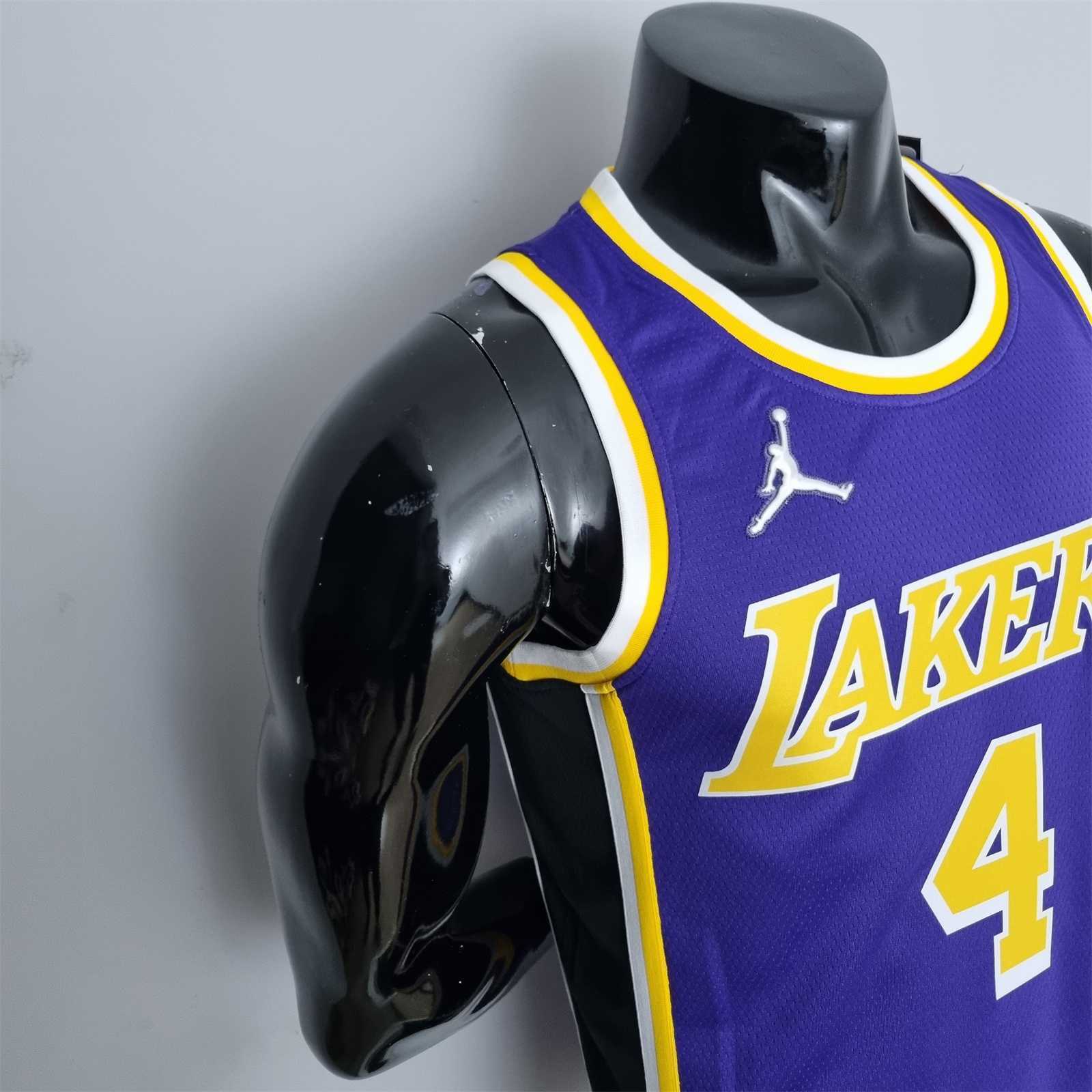 75th Anniversary Rondo #4 Los Angeles Lakers Jordan Purple NBA Jersey 5