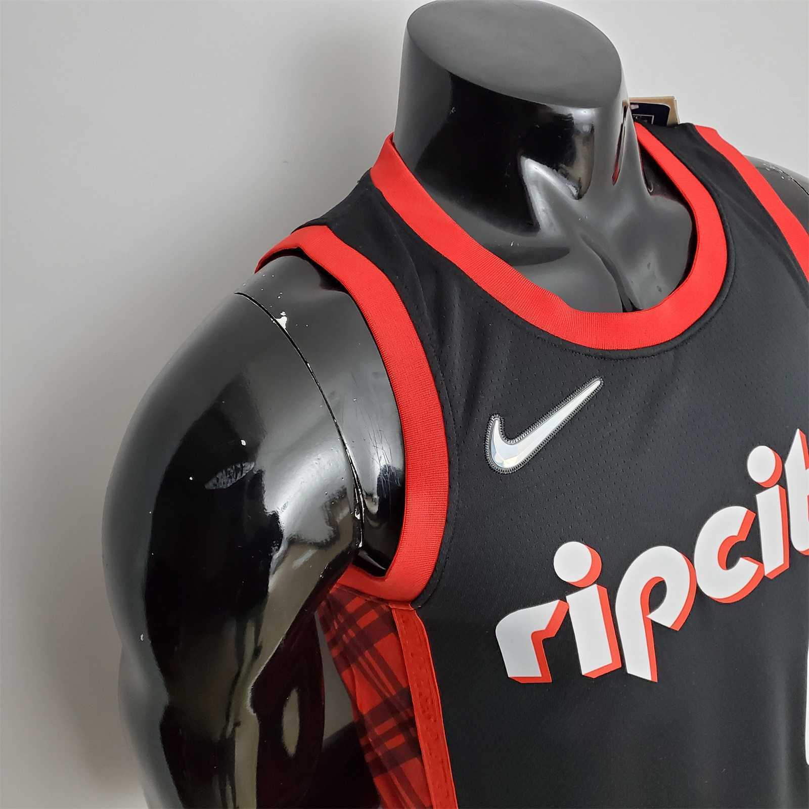 2022 Season Lillard #0 Trail Blazers Urban Edition Black NBA Jersey 5