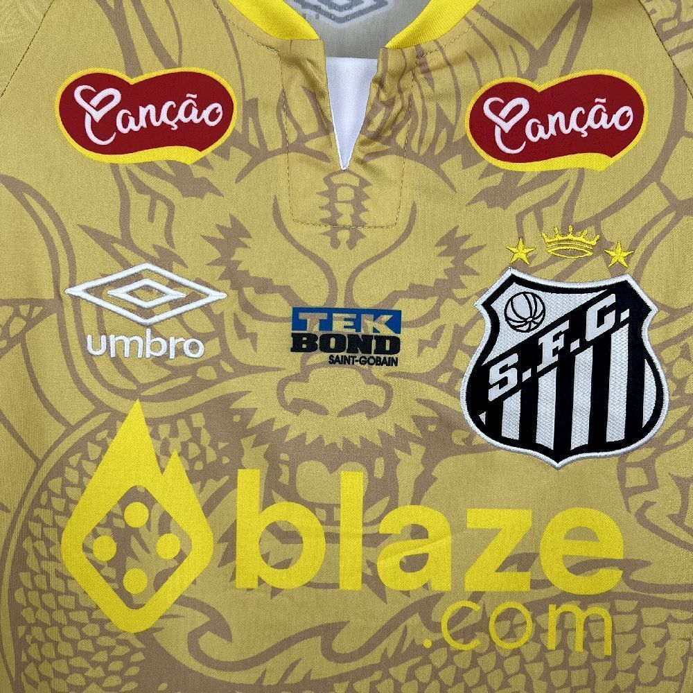 25-26 Santos Yellow Dragon Pattern Kit Special Edition Soccer AAAAJersey Yupoo S-2XL 1